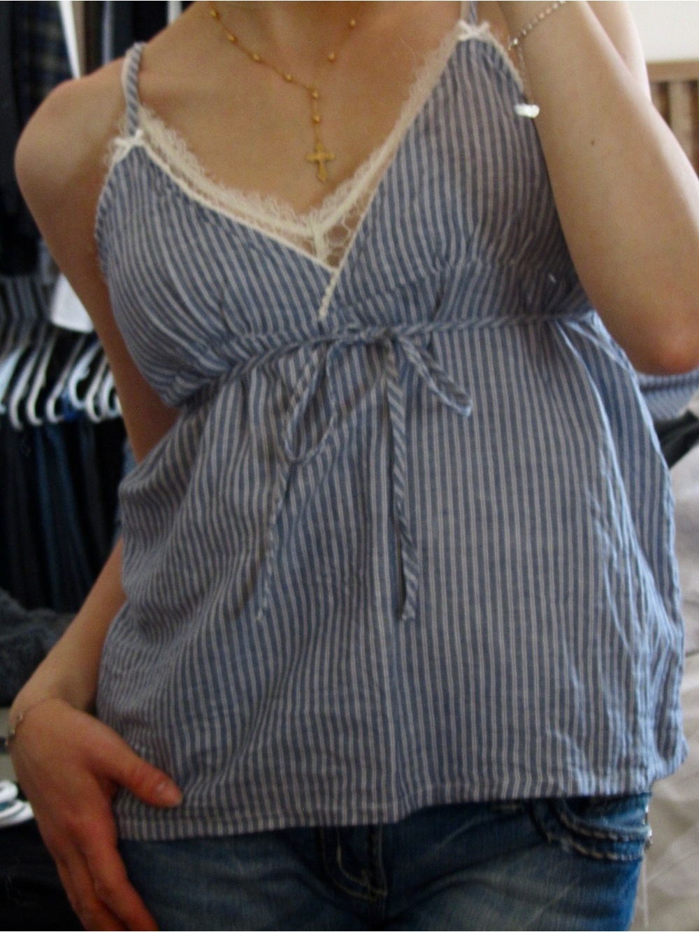 Brandy Melville Blue and White Striped Cami